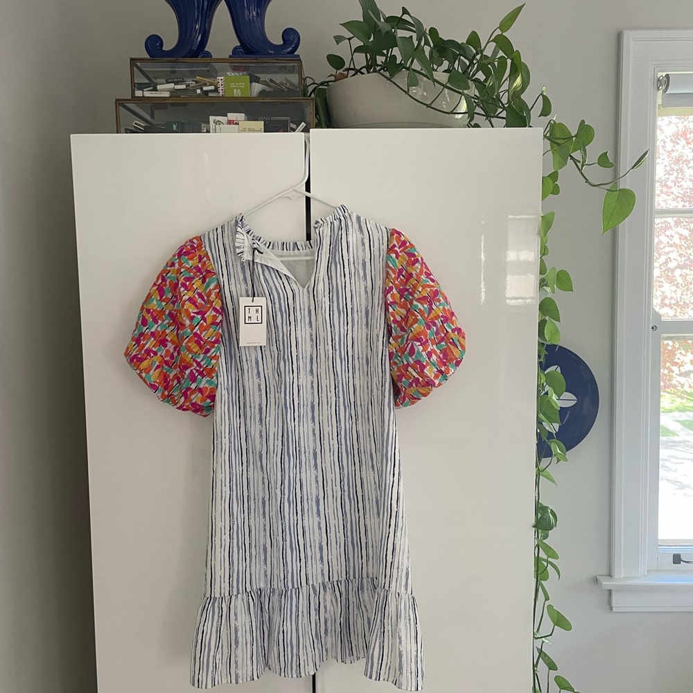 THML striped floral midi dress